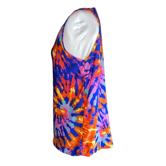 Colorful Tie-Dye Tank Top Scoop Neck One Step Up Size Medium - Picture 8 of 8